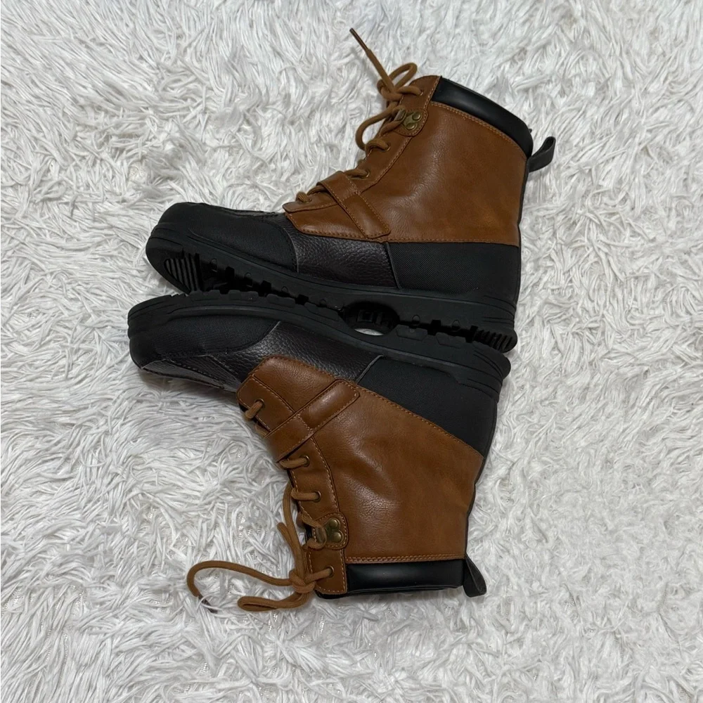 Polo Ralph Lauren Men's Brown and Black Rain Boots Size 7